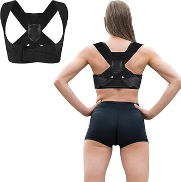 Posture Corrector for Men & Women – Double Shoulder Brace with Adjustable Cross Support | Upper Back & Spine Alignment (L/XL)