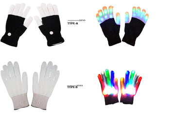 COCELERYRE 2 Pairs LED Light Up Gloves Kids Toys 6 Modes Flashing Light Cool Toys for Boys