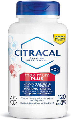 Citracal Maximum Plus D3 Calcium Citrate -- 120 Coated Caplets