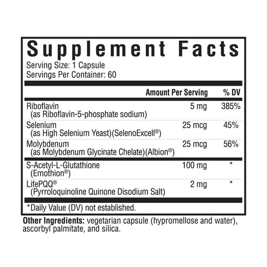 Seeking Health Optimal Glutathione Plus, 100 Mg S-Acetyl-L Glutathione With Cofactors, Immune And Detoxification Support, Liver Health, Antioxidant And Free Radical Support, Vegetarian (60 Capsules)