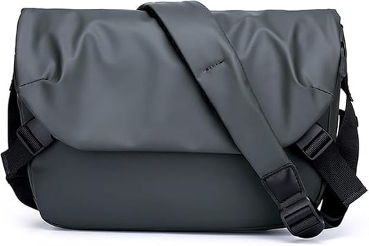 INFINIBYTE Men’s Genuine Leather Crossbody Bag – Anti‑Skimming, Water‑Repellent 2‑Way Shoulder & Waist Pouch (Ultra‑Thin, Vertical/Horizontal Clutch)