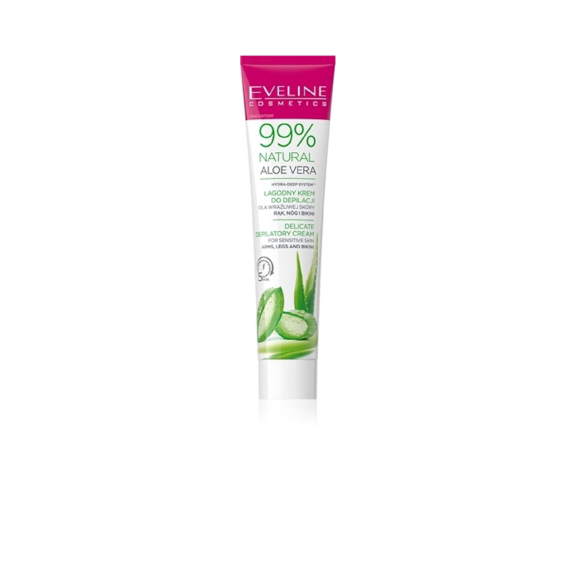 Eveline Cosmetics 99% Natural Aloe Vera Soothing Hair Removal Cream Bikini Line And Underarm