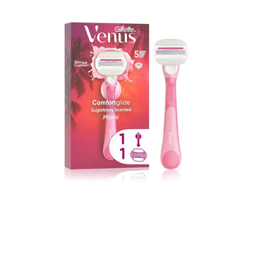 Gillette Venus Comfortglide Sugarberry Miami Women’S Shaver With A Shower Bracket