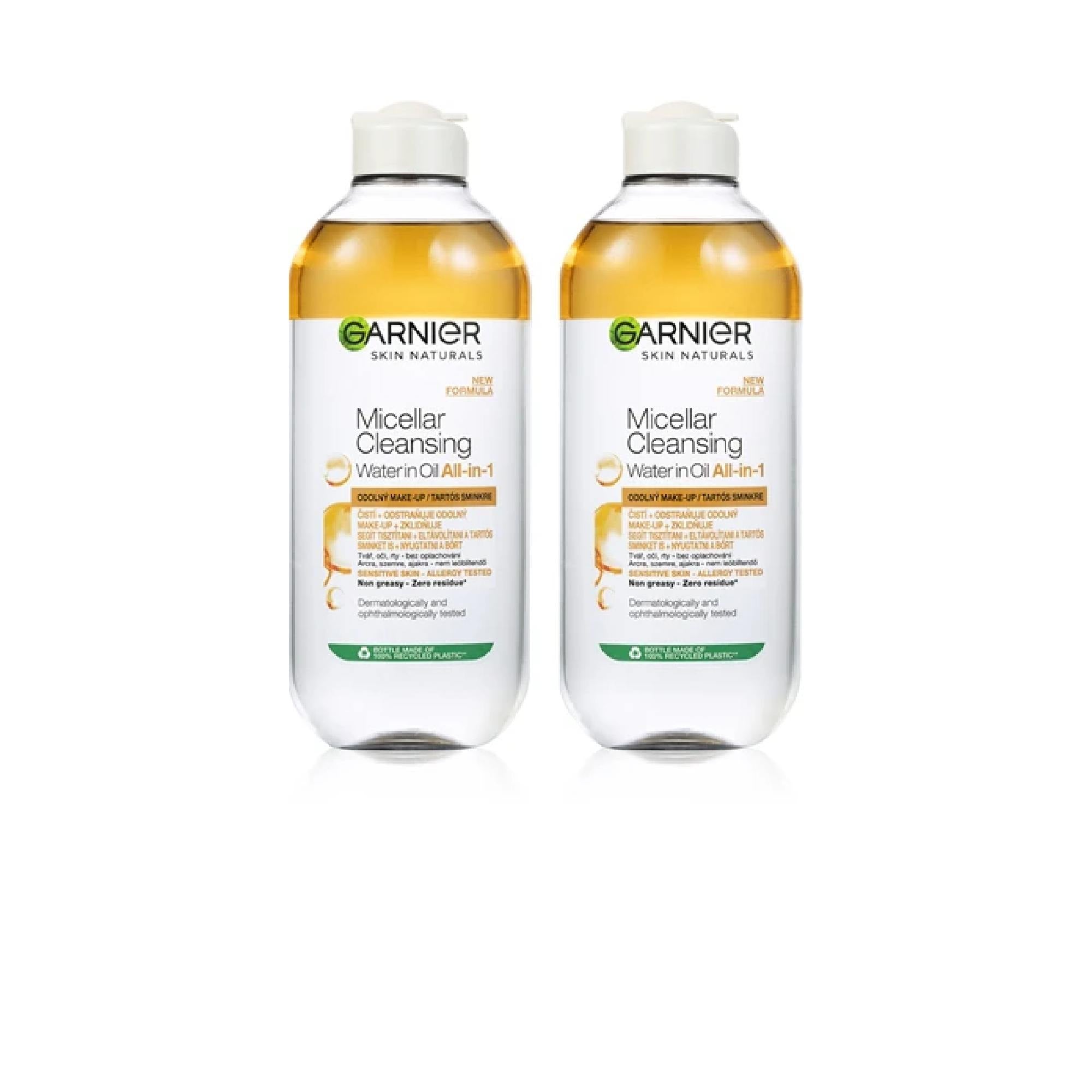 Garnier Skin Naturals Two-Phase Micellar Water 3-In-1 2 X 400Ml