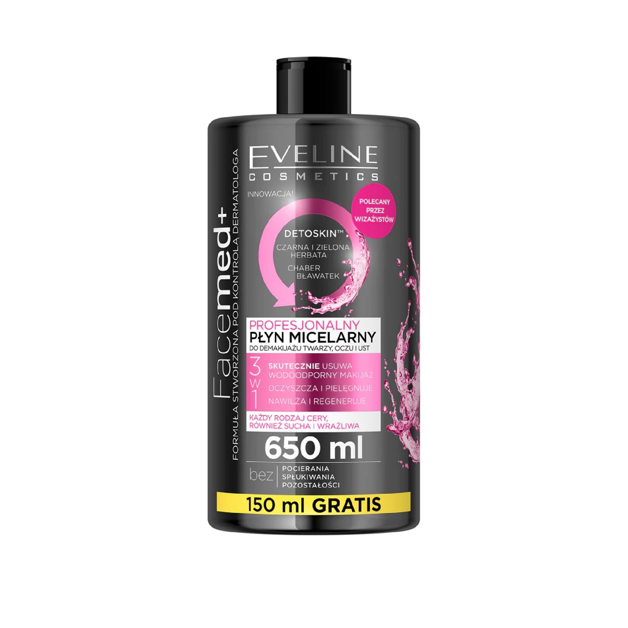 Eveline Cosmetics Facemed+ Cleansing And Makeup-Removing Micellar Water With Detoxifying Effect
