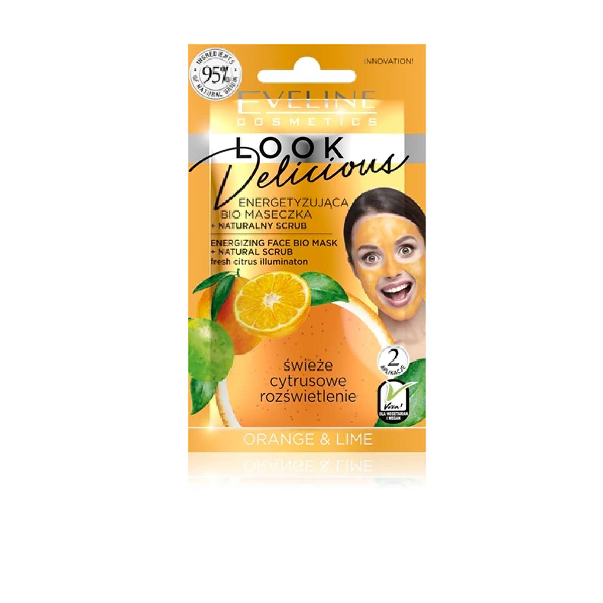 Eveline Cosmetics Look Delicious Orange & Lime Hydrating And Illuminating Mask With Exfoliating Effect