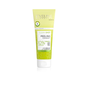 Eveline Cosmetics Clean Shot 10% Complex Of Aha, Bha And Pha Gentle Scrub To Treat Skin Imperfections