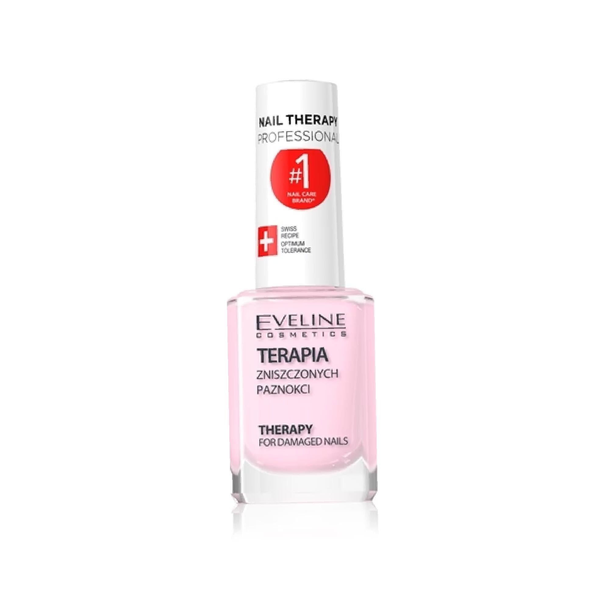 Eveline Cosmetics Nail Therapy Professional Fortifying Nail Varnish For Brittle And Damaged Nails With Keratin