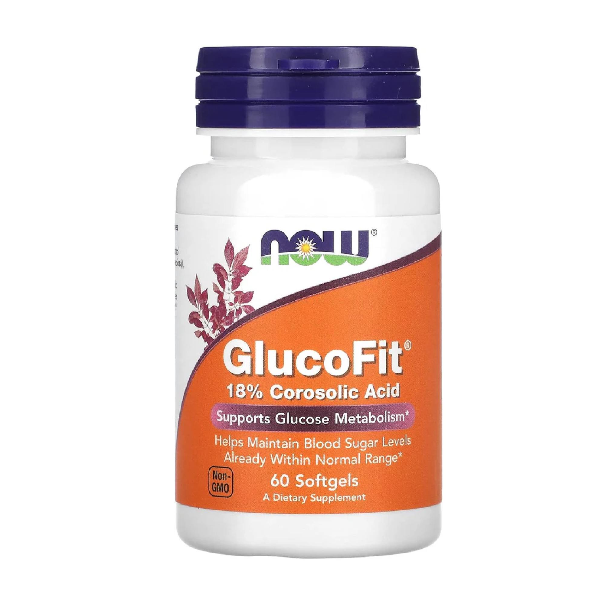 Now Supplements, Glucofit® With 18% Corosolic Acid, Supports Glucose Metabolism*, 60 Softgels