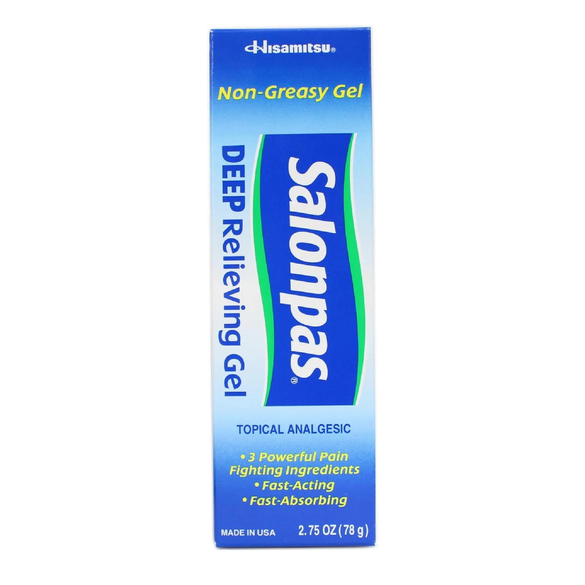 Salonpas Deep Pain Relieving Gel – Topical Analgesic with Menthol & Methyl Salicylate, 3 Tubes