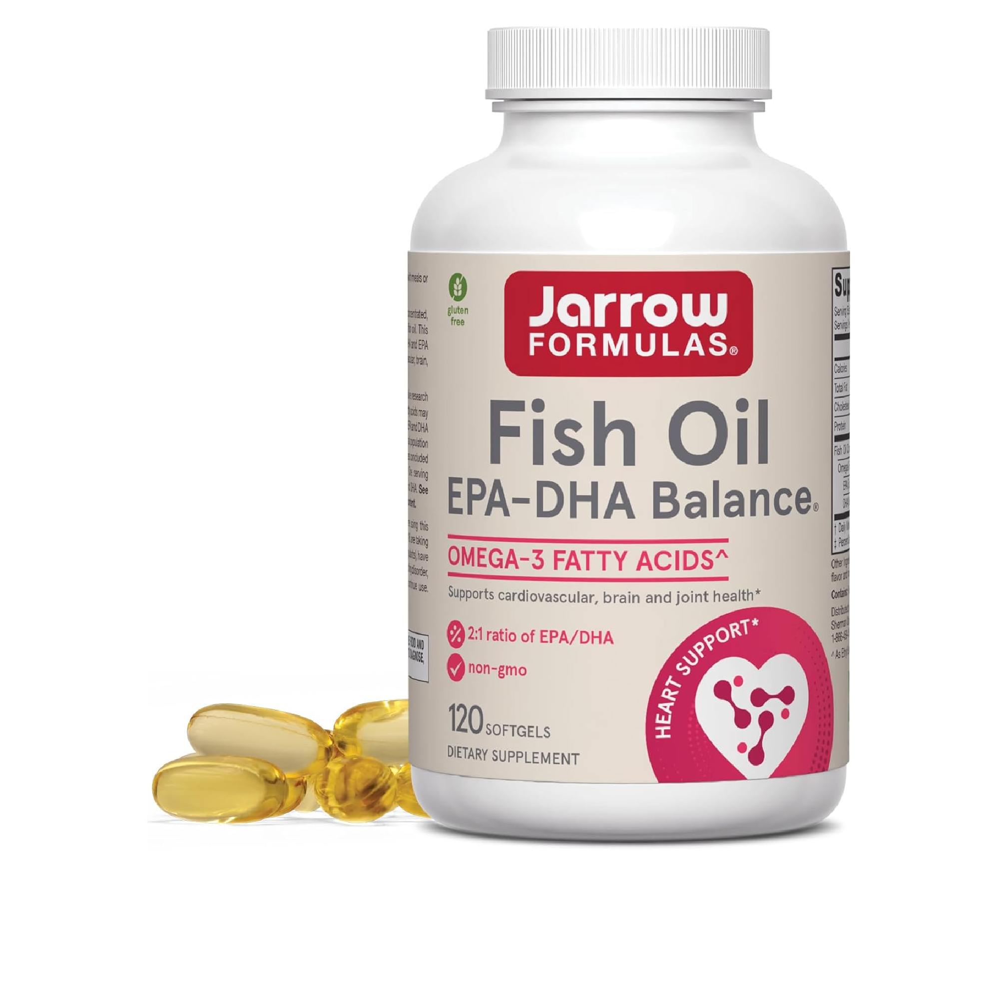 Jarrow Formulas Epa-Dha Balance, 1,200 Mg Omega-3 Fatty Acids For Cardiovascular Support, 120 Softgels, 60 Day Supply