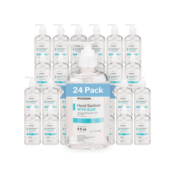 Mckesson Hand Sanitizer With Aloe, 62% Ethyl Alcohol, 8 Oz, 1 Count, 24 Packs, 24 Total