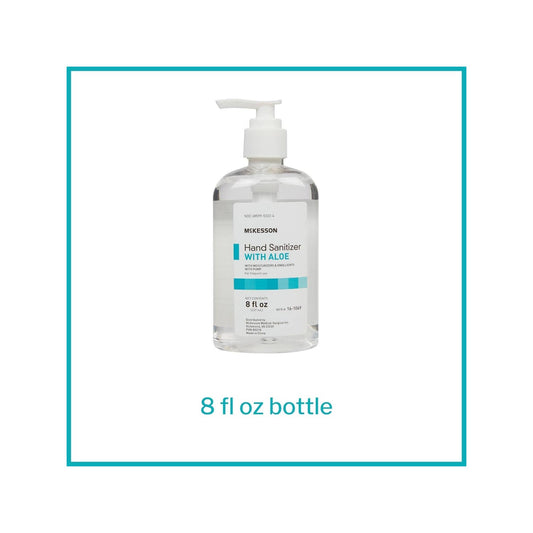 Mckesson Hand Sanitizer With Aloe, 62% Ethyl Alcohol, 8 Oz, 1 Count, 24 Packs, 24 Total