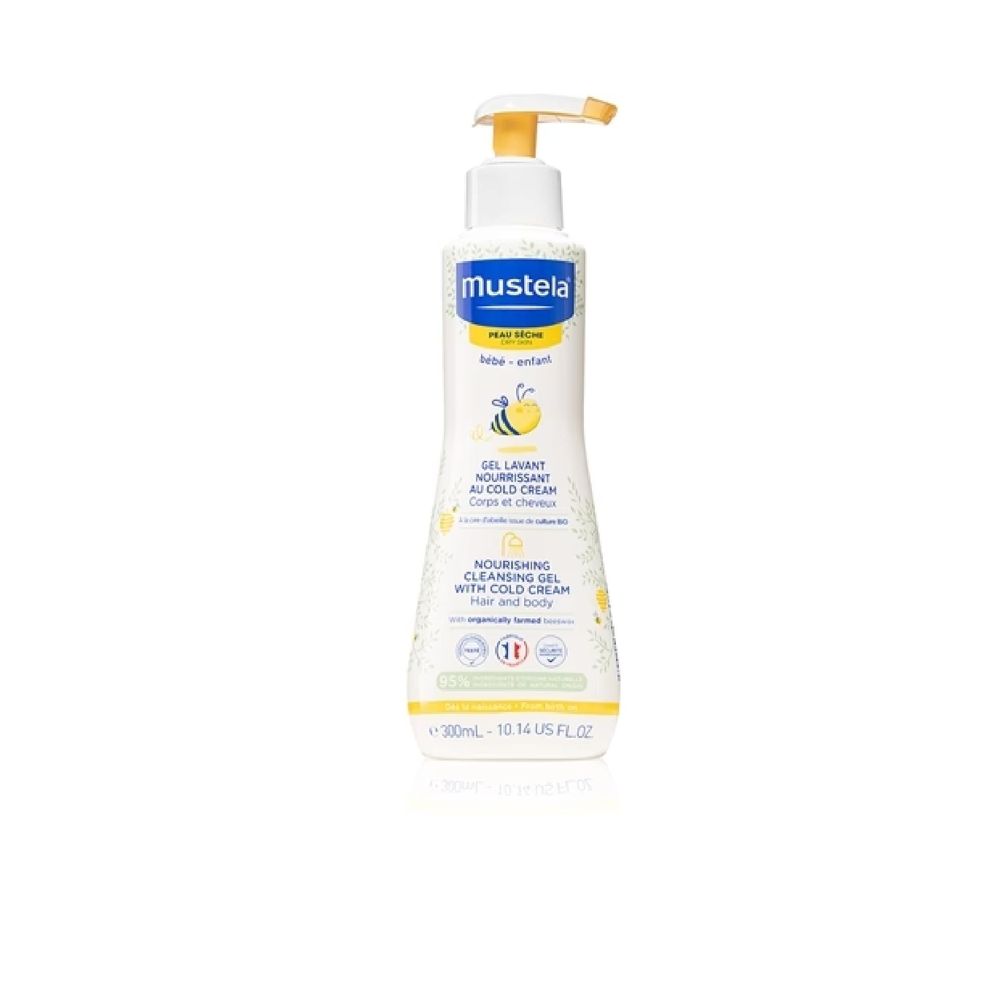 Mustela Bébé Dry Skin Nourishing Cleansing Gel With Skin Barrier Cream For Children From Birth