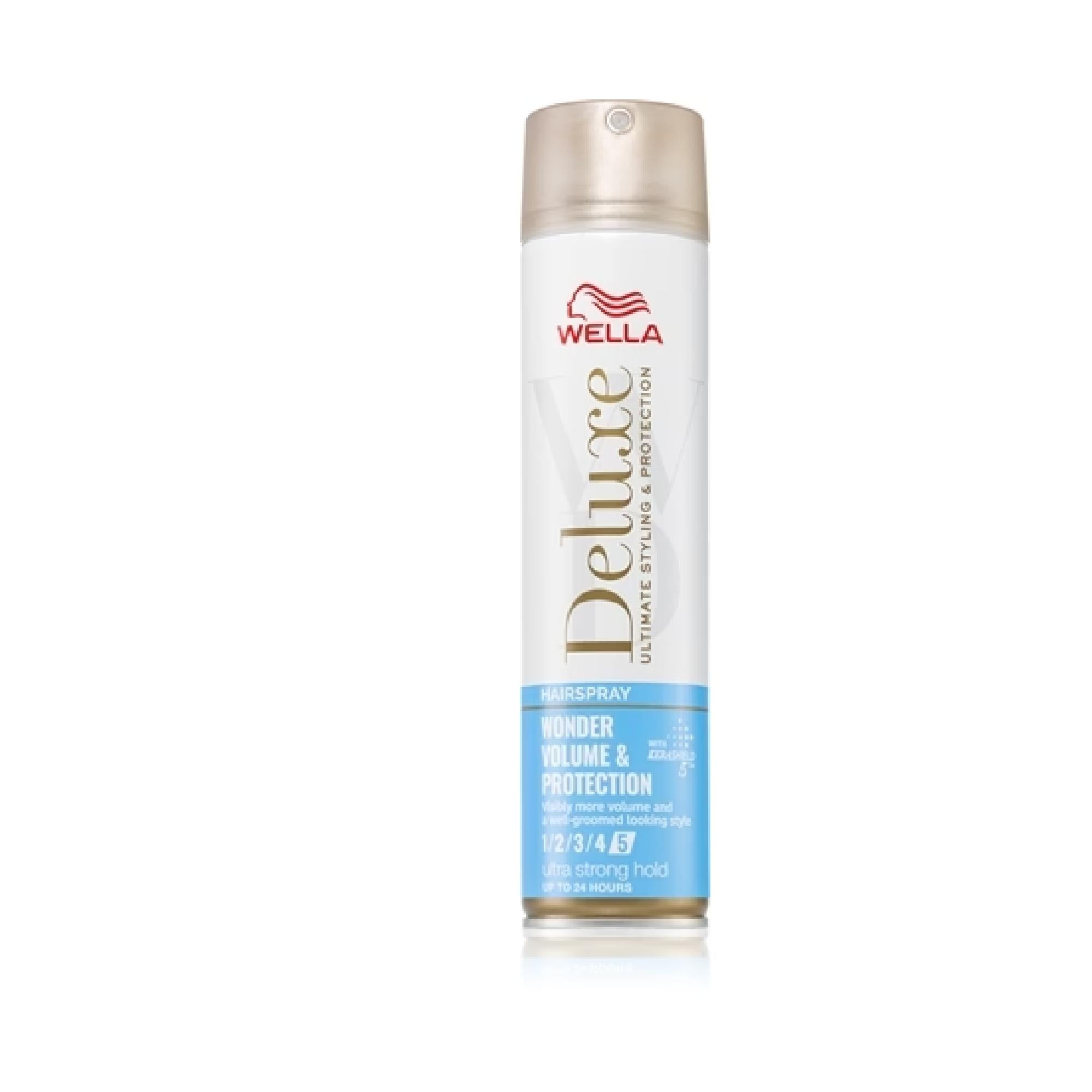 Wella Deluxe Wonder Volume & Protection Extra Strong Hold Hairspray For Volume And Shine