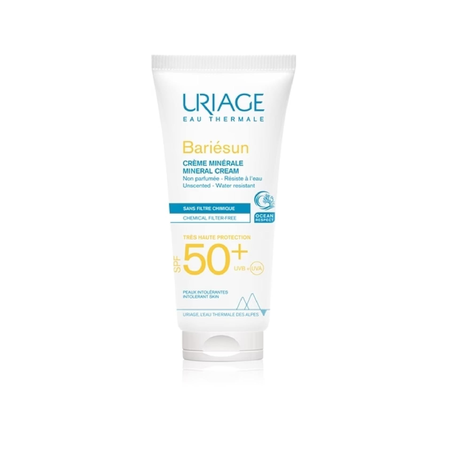 Uriage Bariésun Mineral Cream Spf 50+ Protective Mineral Face And Body Cream Spf 50+