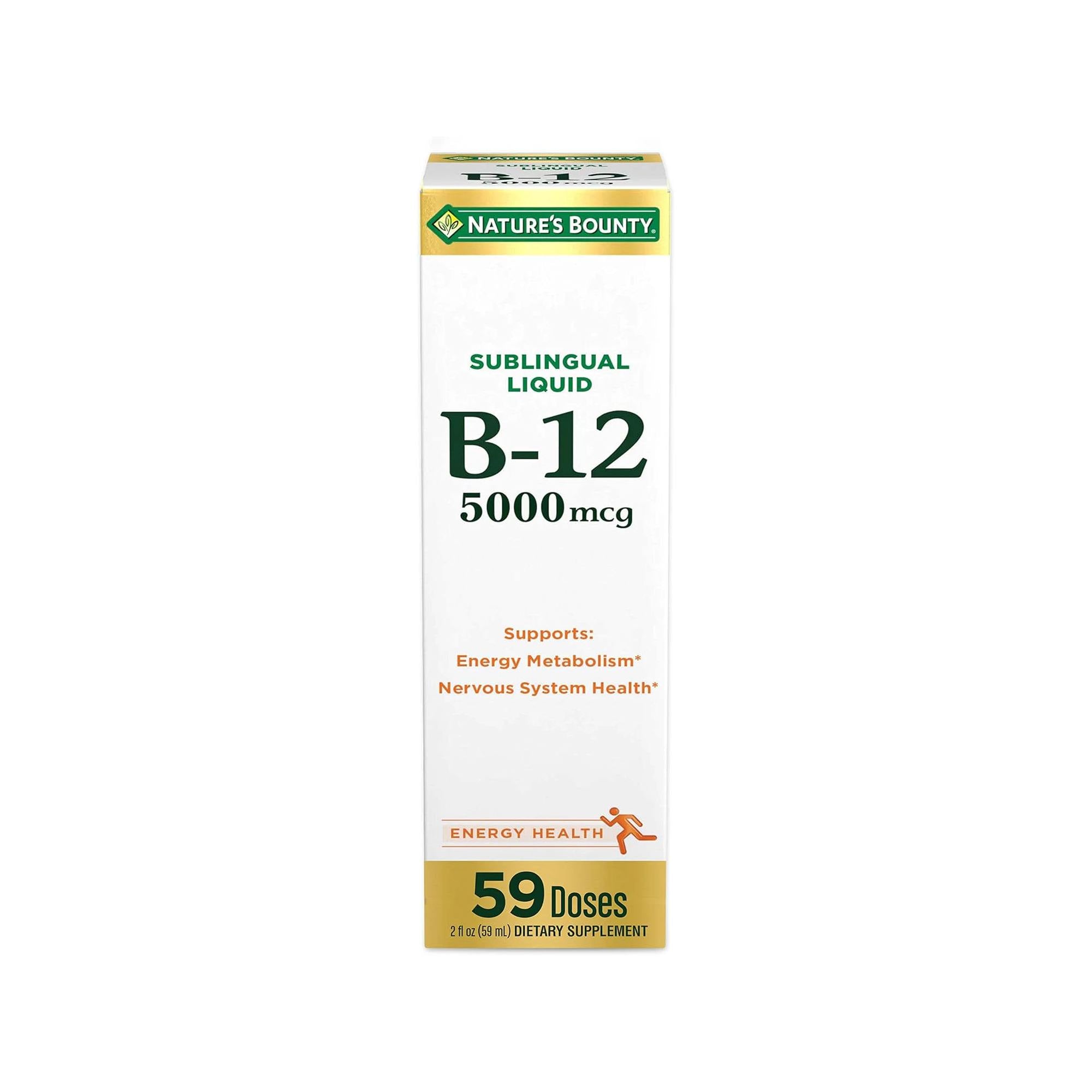 Nature'S Bounty Vitamin B12 5000 Mcg Sublingual Liquid, Cardiovascular Health & Cellular Energy Support, 2 Fl Oz (1 Count)