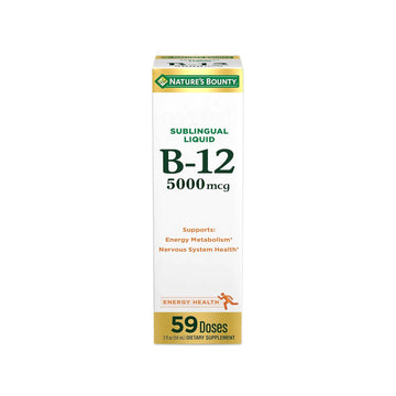 Nature'S Bounty Vitamin B12 5000 Mcg Sublingual Liquid, Cardiovascular Health & Cellular Energy Support, 2 Fl Oz (1 Count)