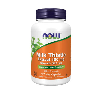 Now Foods Supplements, Silymarin Milk Thistle Extract 150 Mg With Turmeric, Supports Liver Function*, 120 Veg Capsules