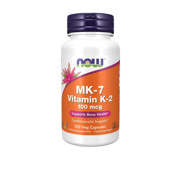 Now Supplements, Mk-7 Vitamin K-2 100 Mcg, Cardiovascular Support*, Supports Bone Health*, 120 Veg Capsules