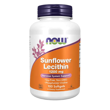 Now Foods Supplements, Sunflower Lecithin 1200 Mg With Phosphatidyl Choline, 100 Softgels