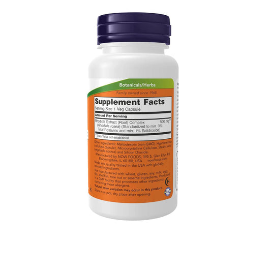 Now Foods Supplements, Rhodiola 500 Mg, Helps Body Adapt To Stress Of Daily Life*, Adaptogenic Herb*, 60 Veg Capsules