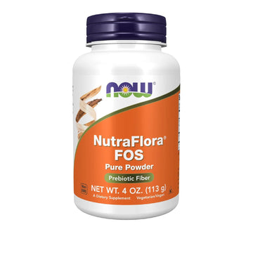 Now Foods Supplements, Nutraflora Fos (Fructooligosaccharides) Pure Powder, Prebiotic Fiber, 4-Ounce