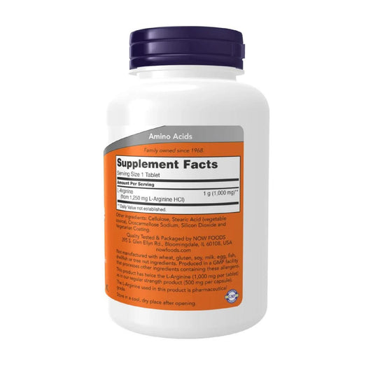 Now Foods Supplements, L-Arginine 1,000 Mg, Nitric Oxide Precursor*, Amino Acid, 120 Tablets