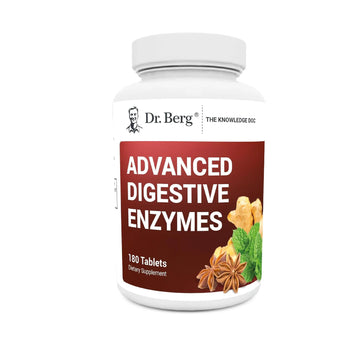 Dr. Berg Advanced Digestive Enzymes With Apple Cider Vinegar - Includes Digestive Health Ingredients Like Betaine Hydrochloride (Hci), Ginger Root & Peppermint Leaf - 180 Tablets