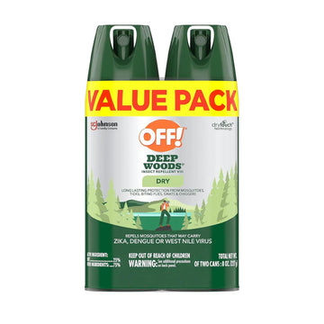 Off! Deep Woods Insect Repellent Aerosol, Dry, Non-Greasy Formula, Bug Spray With Long Lasting Protection From Mosquitoes, 4 Oz, 2 Count