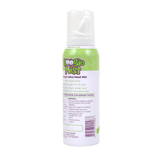 Boogie Baby Saline Nasal Spray Mist – Gentle, Non-Medicated Nasal Moisturizing & Cleansing for Babies, Unscented, 3.1 oz