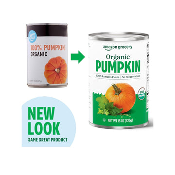 Amazon Brand - Happy Belly Organic 100% Pumpkin, Canned, 15 Ounce (Pack Of 1)