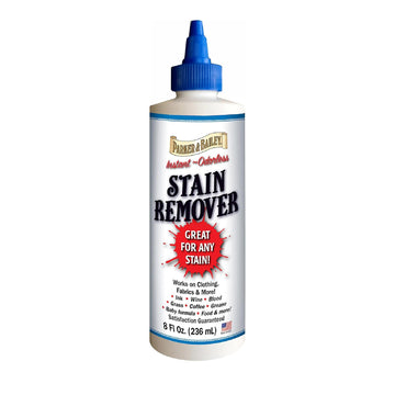 Parker & Bailey Liquid Stain Remover - Instant Stain Removal On Laundry Clothing Fabric Ink Grease Blood Grass Coffee Wine Food Carpet Upholstery Spot Cleaner Odor Free Detergent Booster, 8Oz