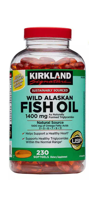 Kirkland Signature Wild Alaskan Fish Oil 1400 Mg Dietary Supplement (Netcount 230 Soft Gels),, 230Count