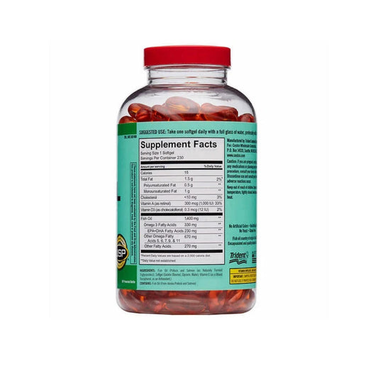 Kirkland Signature Wild Alaskan Fish Oil 1400 Mg Dietary Supplement (Netcount 230 Soft Gels),, 230Count