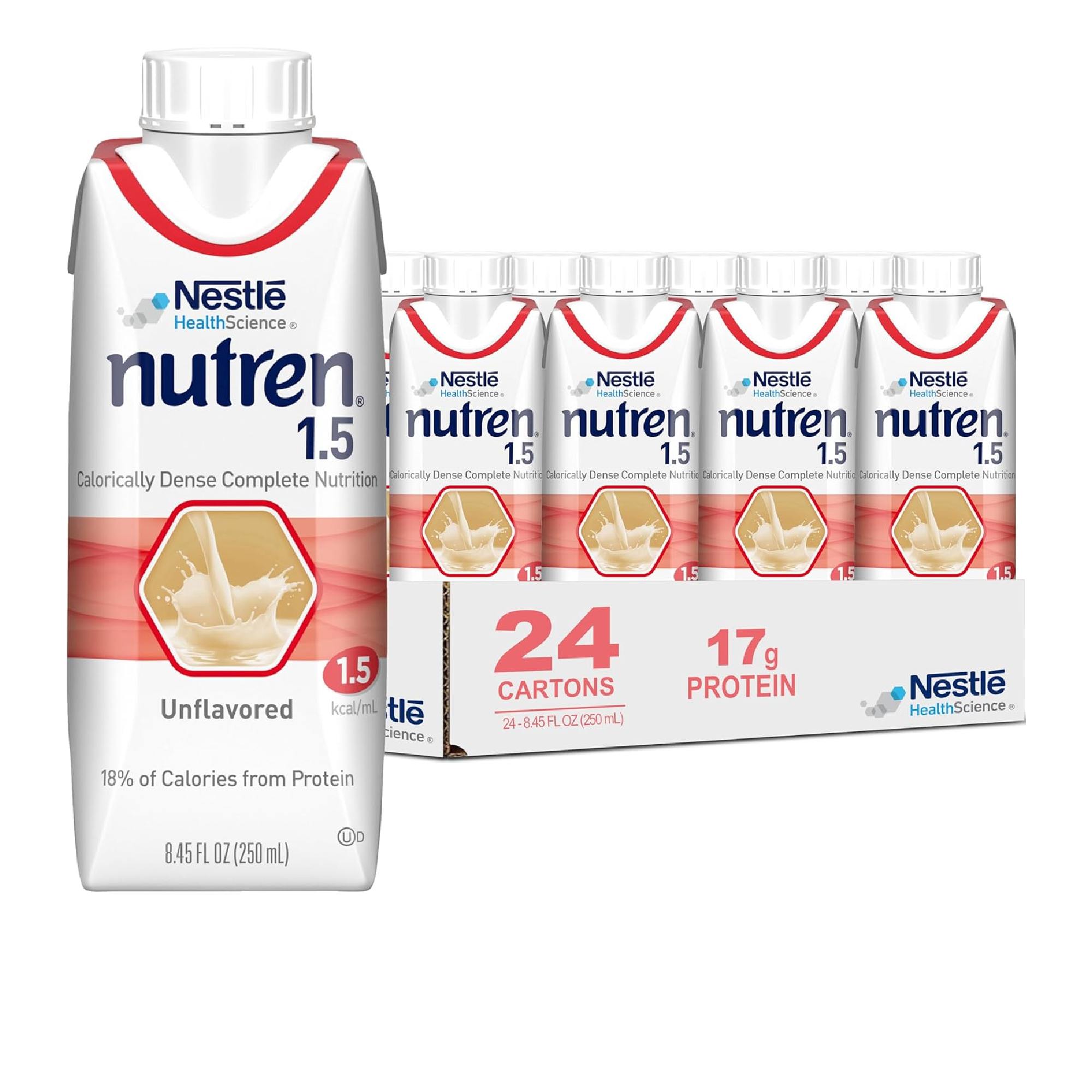 Nutren 1.5 High Calorie, Unflavored Liquid Nutrition, 8.45 Ounce (Pack Of 24)