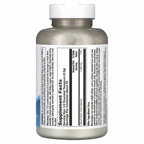 Kal Coral Calcium Powder 1000 mg Tablets – Unflavored, 8 oz
