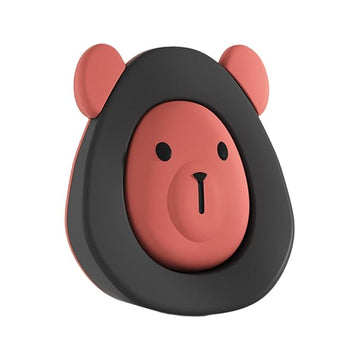 Decorative Rubber Door Stops with Storage Holder – Cartoon Bear Design,Glass Surfaces, Walls (Pack of 2)