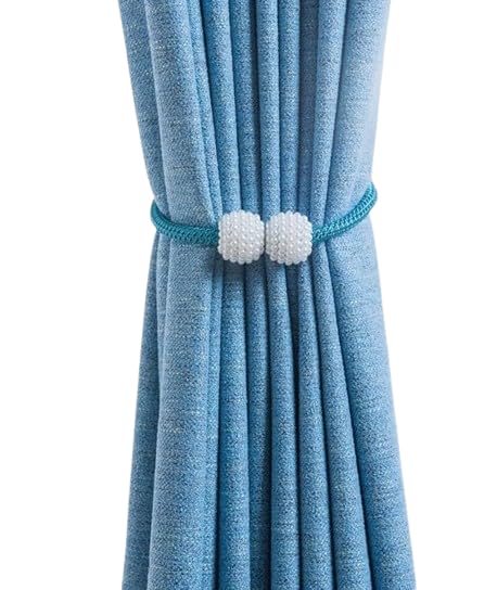Magnetic Curtain Tiebacks – No-Drill Rope Holdbacks for Drapes & Curtains (5pcs, Easy Installation)