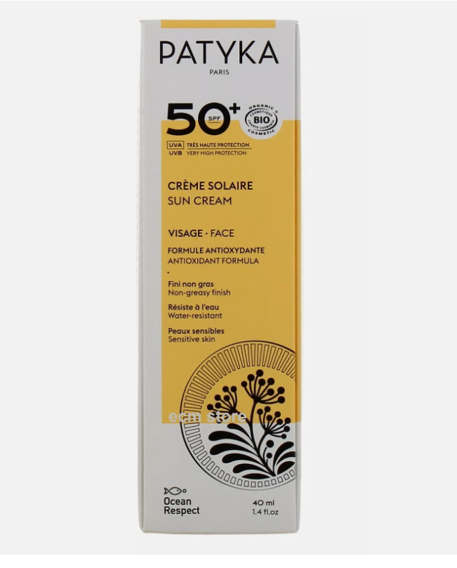 Patyka Face Sun Cream Spf50+ Organic 40 Ml