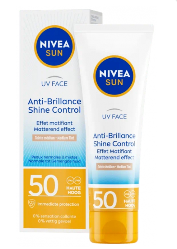 Nivea Sun Uv Face Anti-Shine Medium Tint Spf50 50 Ml
