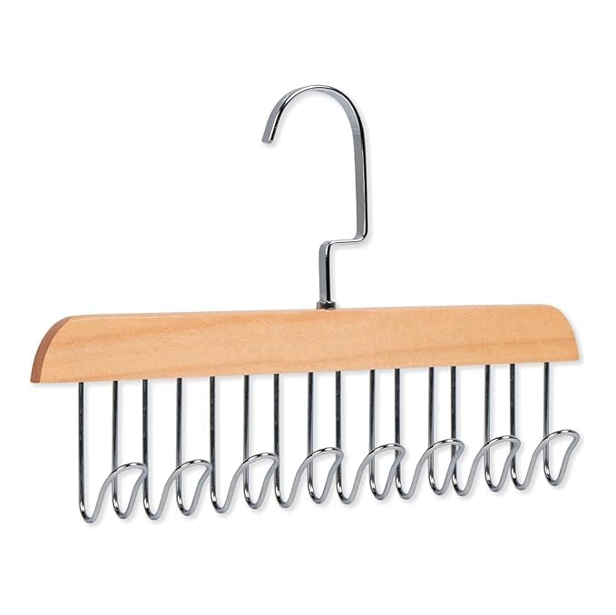 Wooden Hanger with 8 Adjustable Hooks - Perfect for Wardrobe & Cupboard Organization- Pack of 2