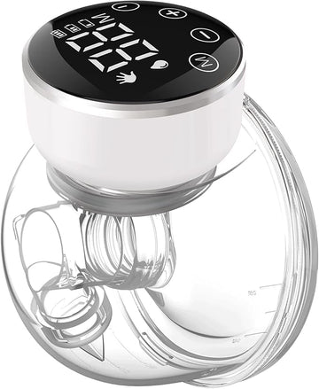 Wearable Hands Free Breast Pump with LED Display - Long Battery Life, Low Noise, 3 Modes & 9 Suction Levels, 24mm Flange