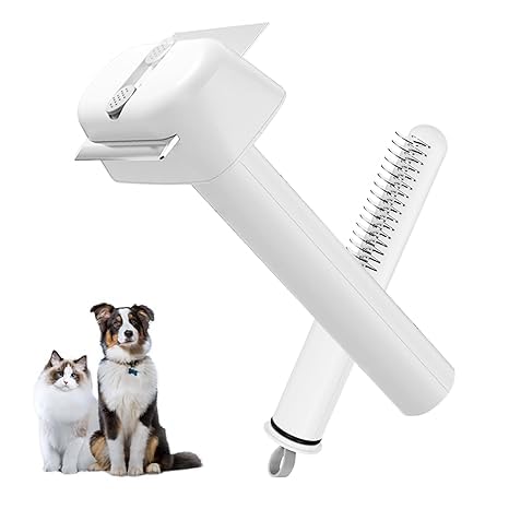 3-in-1 Cat Grooming Kit – Shedding Brush, Slicker Comb & Massage Glove for Short & Long Fur – Undercoat Dematting & Dandruff Removal for Indoor & Outdoor Pets, Travel-Friendly