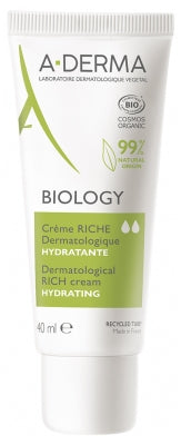 A-Derma Biology Hydrating Dermatological Rich Cream Organic 40Ml