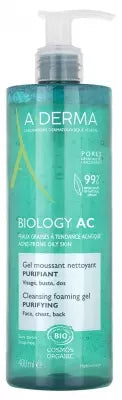 A-Derma Biology Ac Cleansing Foaming Gel Purifying Organic 400Ml