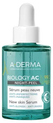 A-Derma Biology Ac Night-Peel New Skin Serum Organic 30 Ml