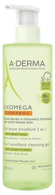 A-Derma Exomega Control 2In1 Emollient Cleansing Gel Anti-Scratching 500Ml