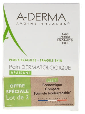 A-Derma Soap Free Dermatological Bar 2X100G