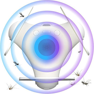 Portable Indoor Fly & Mosquito Zapper – USB Rechargeable, Noiseless Electric Insect Killer with 2 Light Modes, 3 Brightness Levels & Hanging Design